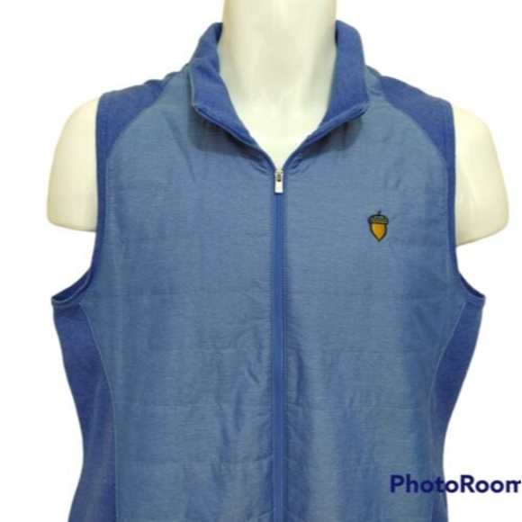 Peter Millar Other - Peter Millar Mens Full Zip Vest Size Large Blue Contrast Quilted Pocket Active